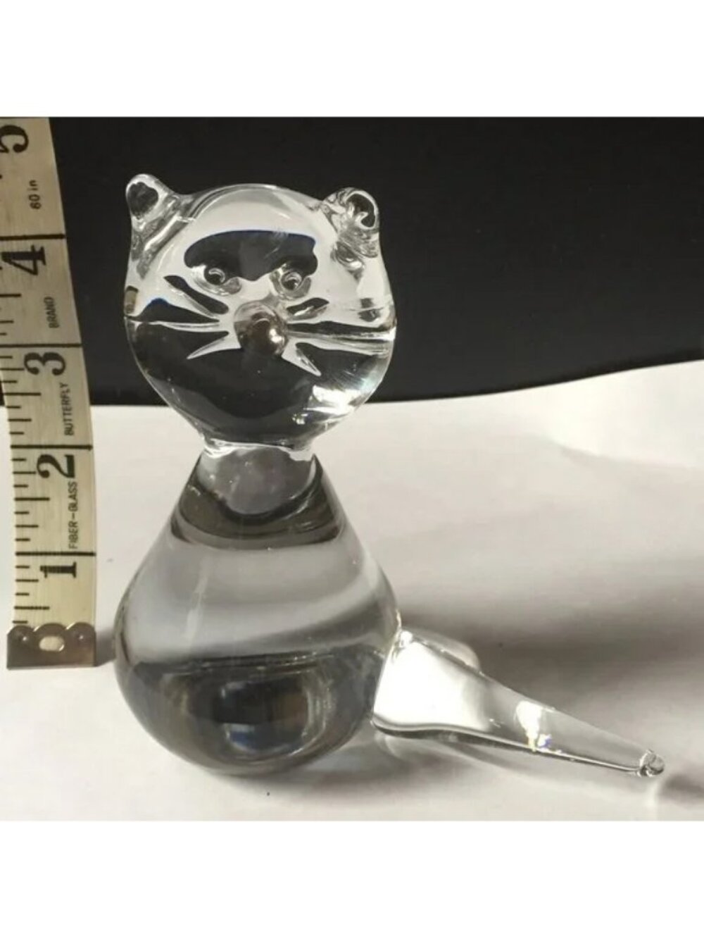 Vintage STUDIO ART GLASS CAT ⚡️ Signed Lyn '78